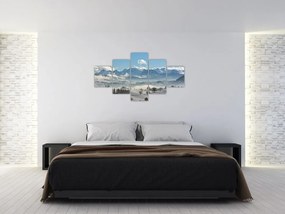 Obraz ośnieżonych gór (125x70 cm)