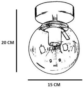 Lampa sufitowa Yeni Can Tekli Siyah Beyaz CamliAvize, czarna-biała