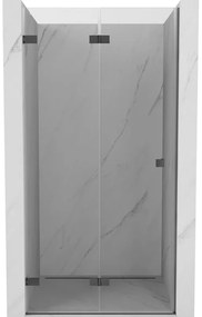 Mexen Lunar-F drzwi prysznicowe składane lewe 80 cm, transparent, gun gray szczotkowany - 836-080-000-66-00-L