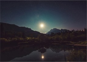 Obraz na szkle - nocne niebo (70x50 cm)