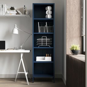 Regał na książki MARIO, 500 x 1800 x 350 mm, Modern: granatowy