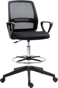 Vinsetto Fotel biurowy ergonomiczny obrotowy z regulacją wysokości czarny nowoczesny design | Aosom PL