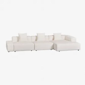 Sofa Modułowa Z Szezlongiem Prawym, 3-częściowa (↔︎375 Cm) Bruna Bouclé White - Sklum