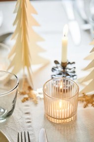 IB Laursen Szklany świecznik z mosiężnym dekorem ADORNED