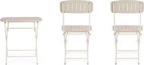 Beżowy stalowy zestaw mebli ogrodowych dla 2 osób Yvonne – Bizzotto