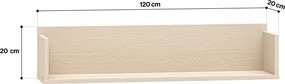 Półka ścienna 90 cm Mevel 11, piaskowy