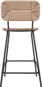 Zestaw metalowych krzeseł wyspowych i barowych z siedziskiem rattanowym 65 cm NEMA