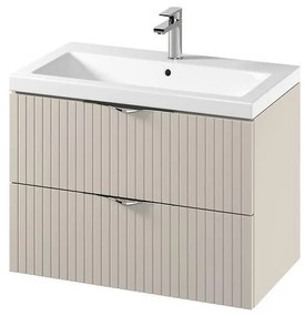 Cersanit S801-543 - Wisząca szafka łazienkowa z umywalką TIRSO 80x45 cm, beżowa