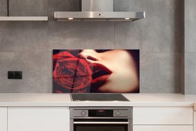 Panel nad Blat Kuchenny Kobieta z Różą w Ustach