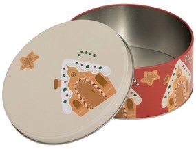 Okrągły pojemnik na ciastka, metal, 3 sztuki