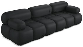 Czarna sofa modułowa z imitacji skóry 285 cm Lokua – Makamii