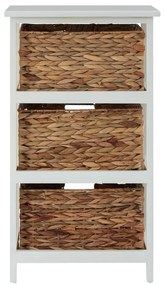 Biały/naturalny regał łazienkowy z litego drewna paulowni 41x70 cm Padstow – Premier Housewares