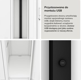 Szafa socjalna ubraniowa 10-drzwiowa biała, 1360x1720x450 mm: BARTEK