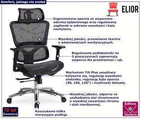 Ergonomiczny fotel biurowy z opcjami regulacji - Multo