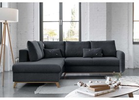 Ciemnoszary rozkładany narożnik Miuform Scandic Lagom L, lewostronny