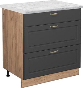 Szafka dolna do kuchni antracytowo-złoty 80x60x82 fame-line