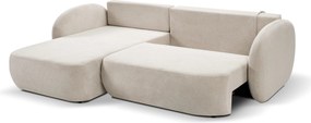 Masseno Narożnik AMICO z funkcją spania i pojemnikiem na pościel Narozniki L, Rozkładana sofa - Kremowy, ARAGON 03