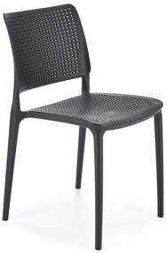 Czarne ażurowe krzesło sztaplowane do ogrodu Z2-F00
