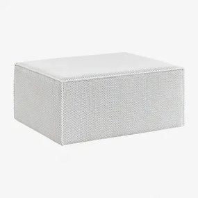 Prostokątny Puf 90x70 Cm Z Włókna Syntetycznego Crespol Biała - Sklum