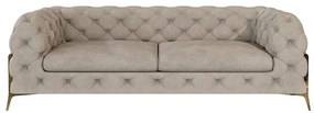 Szarobeżowa aksamitna sofa 225 cm Chelsea Bis – Ropez