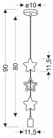 Żółto-biała lampa dziecięca z metalowym kloszem Single – Candellux Lighting