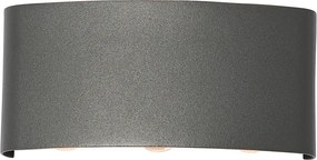 Lampa ścienna zewnętrzna ciemnoszara w komplecie z LED 6-światłowa IP54 - Silly