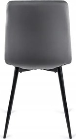 Zestaw Stół Kwadratowy Rozkładany MAX 80-160 cm Dąb Craft/Czarny i 6 Krzeseł PERU Szarych