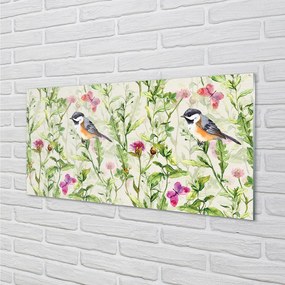 Panel szklany do Kuchni Mały Ptak wśród Letnich Traw