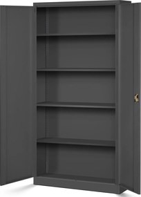Szafa biurowa na akta wysoka Jan H 90x40x195 cm antracyt