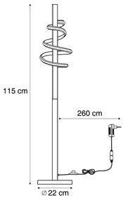 Designerska lampa podłogowa czarna z możliwością ściemniania LED - Rolla Nowoczesny Oswietlenie wewnetrzne