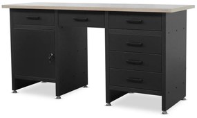 Stół warsztatowy FRANK, 1700 x 850 x 600 mm, czarny