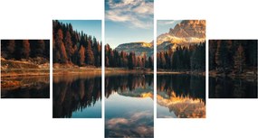 Obraz - Alpy, Włochy, Dolomity, Lago Antorno (125x70 cm)