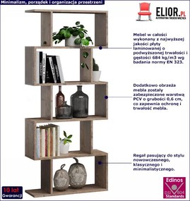 Nowoczesny regał na książki dąb kolonialny R0-D82