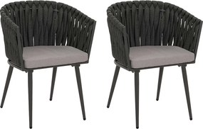 Krzesło ogrodowe MCW-N38 (zestaw 2 sztuk), antracyt poduszka jasnoszara