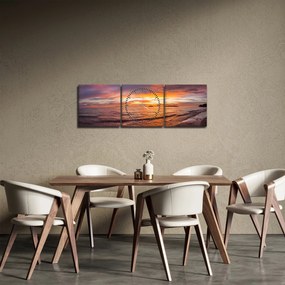 Obraz - Zachód słońca (z zegarem) (90x30 cm)