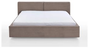 Szare/brązowe tapicerowane łóżko dwuosobowe 180x200 cm Cube – Meise Möbel
