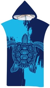 Zestaw rodzinny Ręczników plażowych INDIGO w formie poncza, 2 sztuki, niebieska.