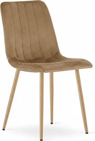 PROMOCJA Brązowe aksamitne krzesło LAVA ALMOND BROWN II. gatunek