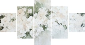 Obraz - Abstrakcja białych kwiatów (125x70 cm)