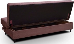 Różowa sztruksowa wersalka rozkładana do salonu R7-G45