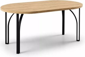 Mały okrągły stół loftowy Ronast z funkcją rozkładania 100-176 / 120-196 cm blat z płyty laminowanej, metalowe nogi