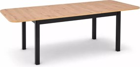 Elegancki rozkładany stół Drimeno 160-228x90 blat z płyty laminowanej w kolorze białym / dąb artisan + czarny