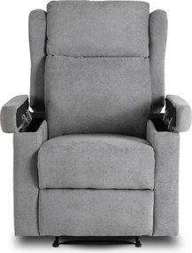 Fotel Masujący SEBASTIAN Rozkładany Wypoczynkowy z Podnóżkiem Szary Nowoczesny