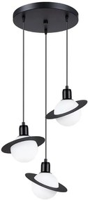 Czarna potrójna lampa wisząca nad stół - 3X A605 C6-W14