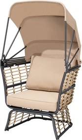 Beżowy metalowy fotel ogrodowy Paros – Garden Pleasure