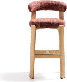 Hoker z litego drewna jesionowego w kolorze terakoty/w jasnym naturalnym kolorze (wysokość siedziska 75 cm) Granite – Kave Home