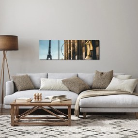 Obraz z placu Trocadero, Paryż (z zegarem) (90x30 cm)