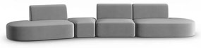 Szara aksamitna sofa lewostronna 428 cm Paolo – Milo Casa