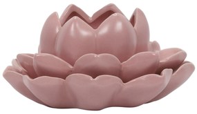 Świecznik na tealight kwiat lotosu z porcelany, 12,5 x 13 x 6,5 cm