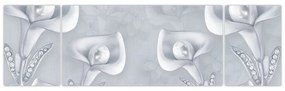 Obraz - Perłowe kwiaty (170x50 cm)
